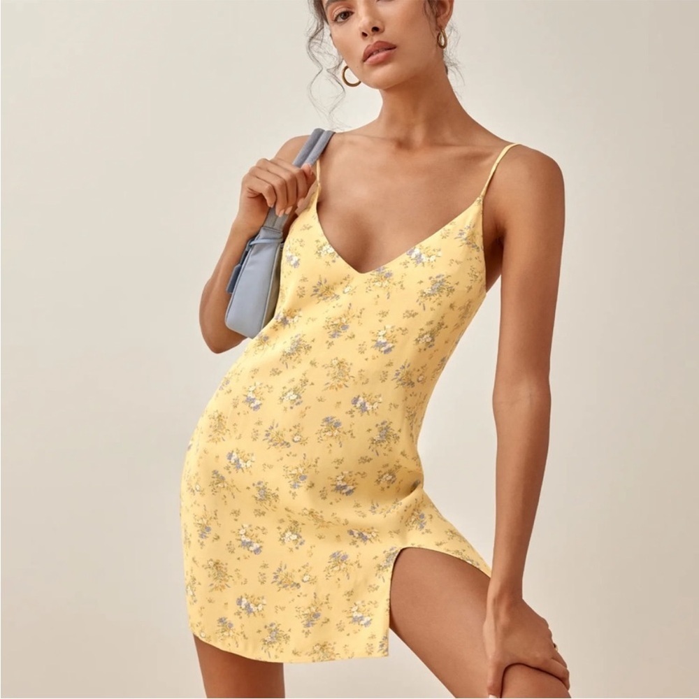Reformation Marlowe Mini Slip Dress in Felicity Floral New Size XL